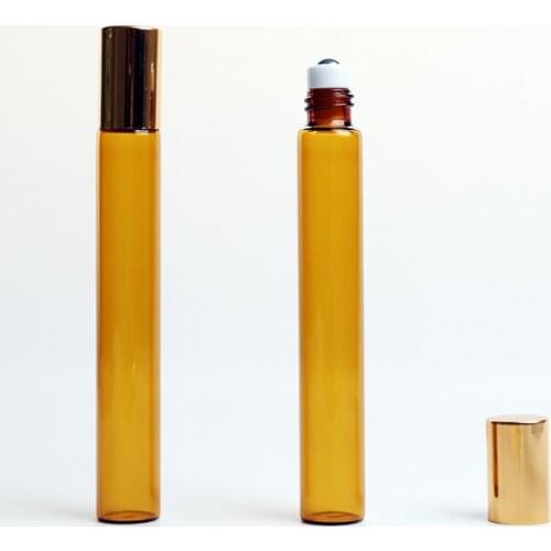 Wholesale 100Pieces/Lot 10ML Refillable Mini Cute Glass Perfume Bottle With Roll On Empty Essential Oil Case Eye Cream Vial