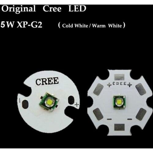 Original CREE White 6500k Warm White 3500k 5W XPG2 R5 LED Flashlight light Bulb Chip With 16mm / 20mm Substrate PCB Board Base