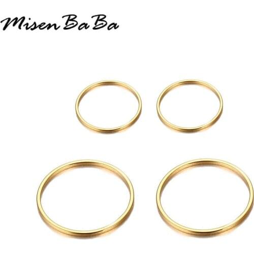 20PC Gold Silver Color Stainless Steel Round Ring Charms For Jewelry Making Diy Circle Charms Pendant Halloween gift