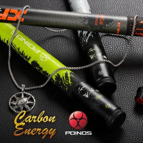 POINOS Carbon Fiber Technology Pool Cue 13mm Hell Fire Tip Maple Shaft Stick Billiard Cue High-Quality PU Wrap Bullet Joint Kit
