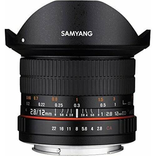 Samyang 12mm F2.8 ED AS NCS Fish-eye Full Frame Lens for Sony Canon Nikon M4/3 Pentax K Mount Camera,Black Color