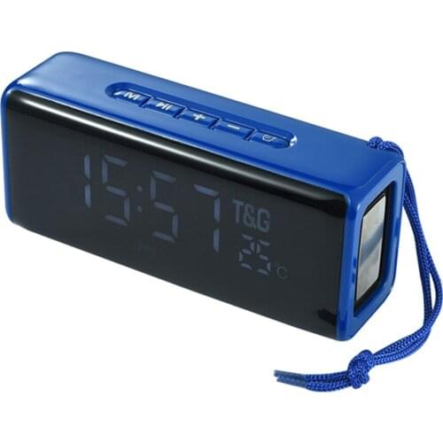 Portable Bluetooth Speaker Wireless 3D Stereo Loudspeaker Time Temperature Display Clock GK99
