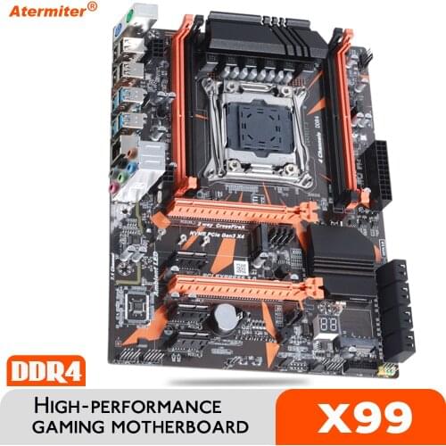 Atermiter X99 LGA2011-V3 Professional 4 Channel DDR4 Desktop Computer Motherboard Module LGA2011-3 PCI-E NVME M.2 SSD Support