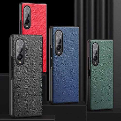Shockproof Hard PC Bumper PU Leather Coque Cover For Samsung Galaxy Z Fold 3 2 Fold2 Fold3 Zfold3 5G Case Fundas Shell Housing