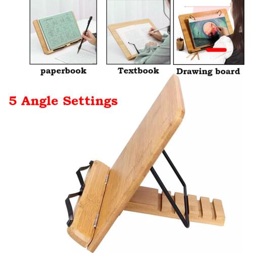 Adjustable Foldable Book Stand Bookend Tablet Cookbook Study Room Book Holder Reading Bookshelf Writing Brush Drawing Board