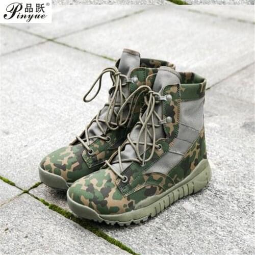 Spring Summer Men Ankle Combat Light Comfortable Shoes Male Tactics Boots Desert Military Shoes Boots Plus Size 38--44