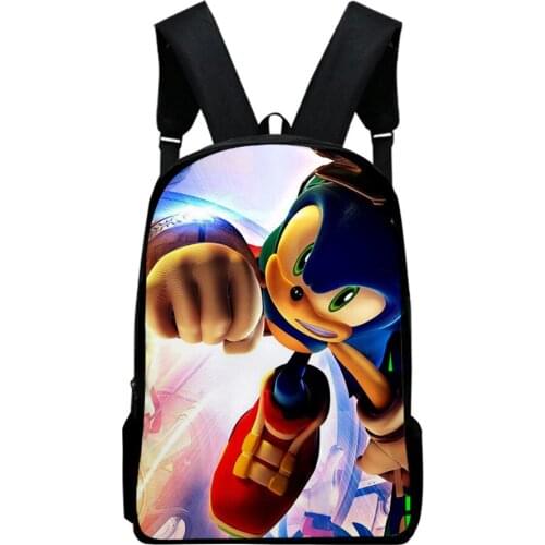 Super Sonic Backpack For Students Boys Girls Bags Teens Daily Backpack Travel Rucksacks Fashion Popular Pattern Schoolbag