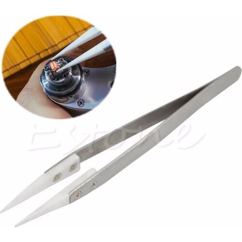 Heat Resistant Stainless Steel Ceramic Tweezers Pointed Tip For RDA RBA Coils Best Quality
