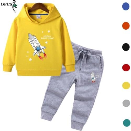 Spring Boy Girl Hoodies Tops and Pants Suit Cartoon Print Childrens Clothing Set Sweatshirts Casual Pullover Outfits Sportswear