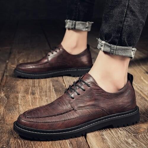 High Quality Leather Casual Shoes Men Spring Autumn Fashion Oxford Shoes Male Adult Business Comfort Non-slip Formal Shoe