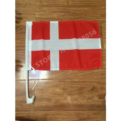 30x45CM Denmark window Car flag polyester Car decoration with flagpole Free Shipping