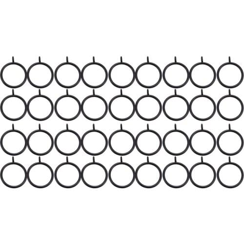 40 Pack Curtain Rings, 38mm Internal Diameter Curtains Rings Hanging Rings for Curtains and Rods, black