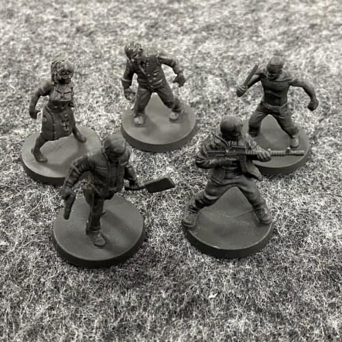 5PCS Hunter Miniatures Walking Dead All Out War Board Games Figure Role Playing Expansion Thumbnails Toys TRPG