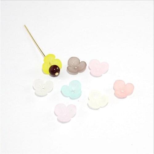 50pcs/lot new fashion 10mm resin flower beads for diy hair clip earrings jewelry making handmade accessories material loose bead