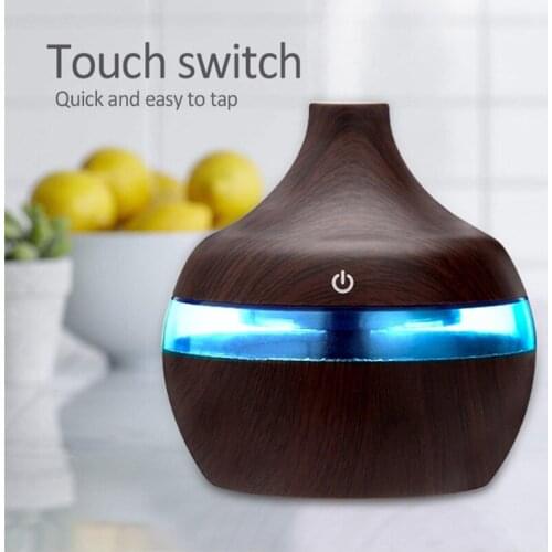5V USB Ultrasonic Humidifier Essential Oil Aroma Diffuser Wood Grain with LED Portable Car Air Humidifier Electrical Accessories