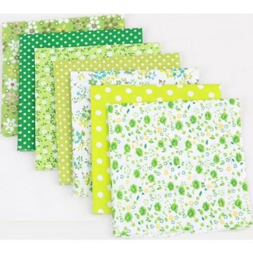 7Pcs/Set Hot Sale Cotton Plain Weave Patchwork Mixed Printing Small Floral Handmade DIY Batch Fabric 25*25cm