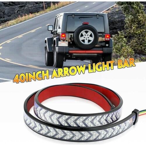 12V Car Brake Turn Light Warning Signal Flexible LED Tail Truck Reverse Running Double Lights Flash Red Tailgate Strip Rear C0F7