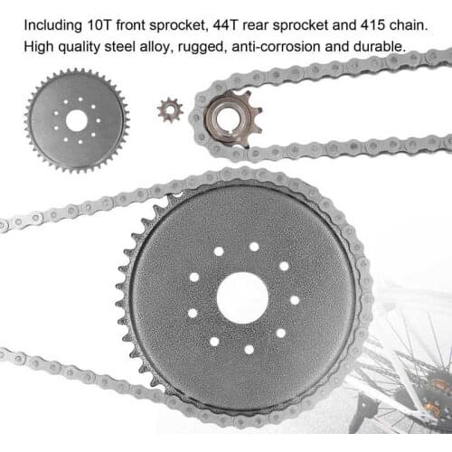 Gasoline tank 10T Front Sprocket Cog 44T Rear Sprocket Cog with 415 Chain for 48cc 66cc 70cc 80cc 2 Stroke Motorized Bicycle