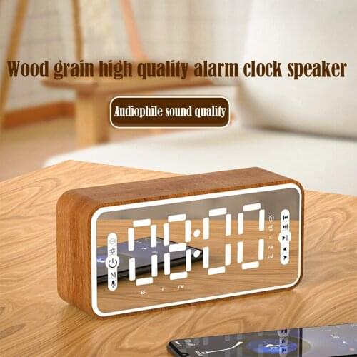 Bluetooth Alarm Clock LED Wooden Watch Sound Control Digital Wooden Watch USB Electric Desktop Electronic Clock Outdoor Audio Cl