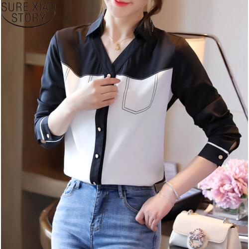 2021 Autumn POLO Collar Long Sleeve Shirt Womens Tops and Blouses Blusas Mujer De Moda Women Office Lady Shirts Cardigan 11001