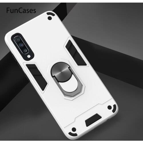 Cases Unicorn For estojo Samsung A70 Car Magnetic Ring Bumpers PC + TPU Cover sFor Accessory Samsung Galaxy funda A70S Csse