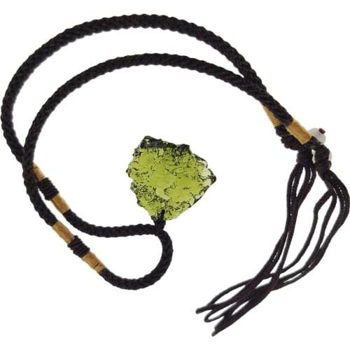 Czech Moldavite Stone Energy Crystal Stone Natural Fluorite Jade Gemstone Necklace Pendant