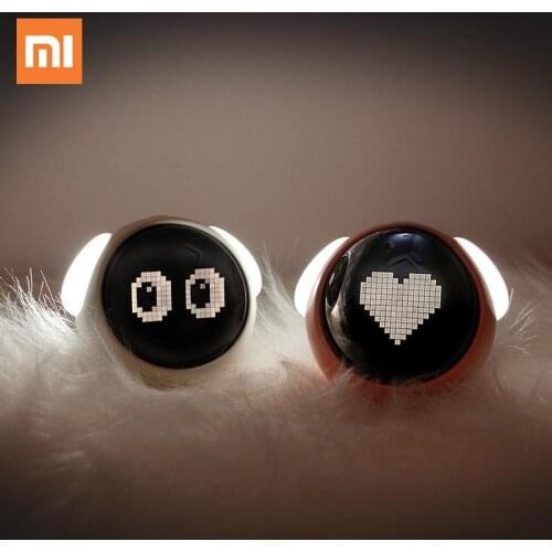 Youpin Xiaomi Cute Expression Alarm Clock Multi Function Digital LED Voice Controlled Light Bedside Thermometer Clock For Home