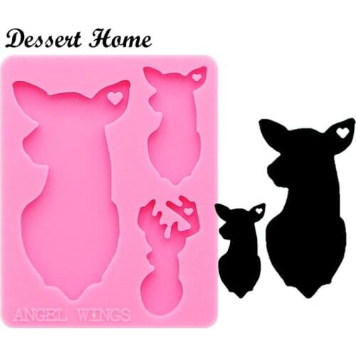 DY0146 UV Resin Silicone deer family Mold Epoxy Resin Molds For DIY Keychain Jewelry Making Tools resin moose moldes