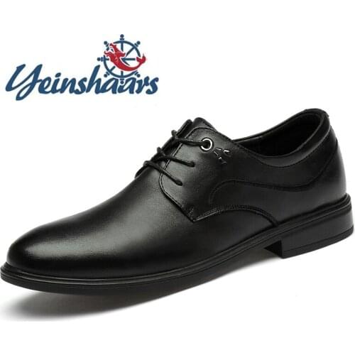 Genuine Leather Formal Shoes 2020 Trend Casual Mens Shoes Elegant Oxford Top Quality Prom Evening Long Dresses Zapatos De Hombre