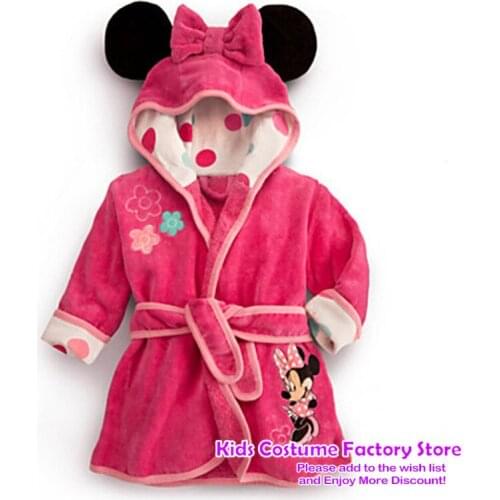 New Autumn Winter Hooded Children Bathrobes Kids Mickey Cartoon Bath Robe Animal For Boys Girls Pyjamas Nightgown Kids Sleepwear