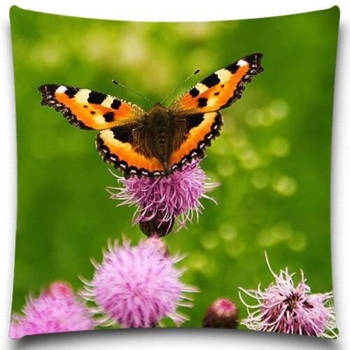 Cotton polyester Home Decor Fashion Cushion cover For Sofa car Butterfly/Ladybug pattern Decorative Pillow Case