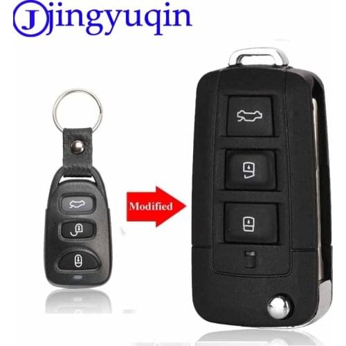 Jingyuqin modified Folding Car Key Shell Cover Fob Case for Kia Hyundai Elantra Sonata Genesis Santa Fe Accent