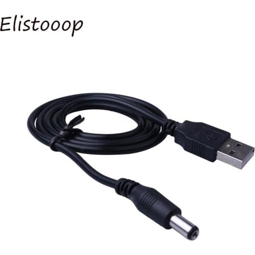 USB to DC 5.5mm Power Cable USB Power Supply Cable Male to Male USB 5V DC Barrel Jack Power Charger Cable Connector
