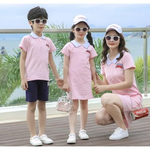 Summer Family Matching Outfits Mother Daughter Cotton Casual Printed Dresses Dad Son T-shirt+Shorts Couple Matching Clothing