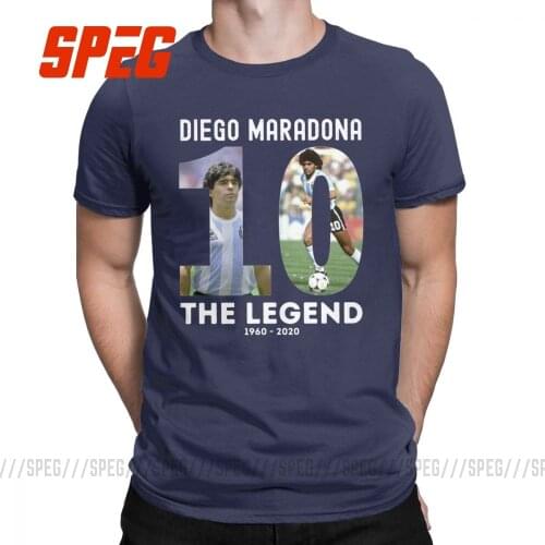 Diego Maradona Legend Rip 1960-2020 T-Shirts for Men Vintage 100% Cotton Tees Round Neck Short Sleeve T Shirt Summer Tops