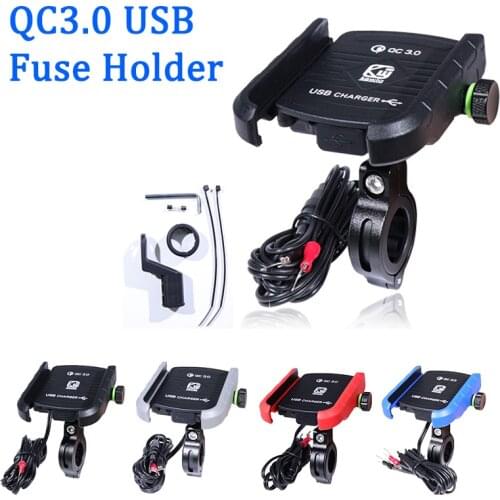 Motorcycle Mobile Phone Holder For KTM Motorbike Rearview Mirror Bike GPS Phone Stand With QC3.0 USB Charging Port For Huawei