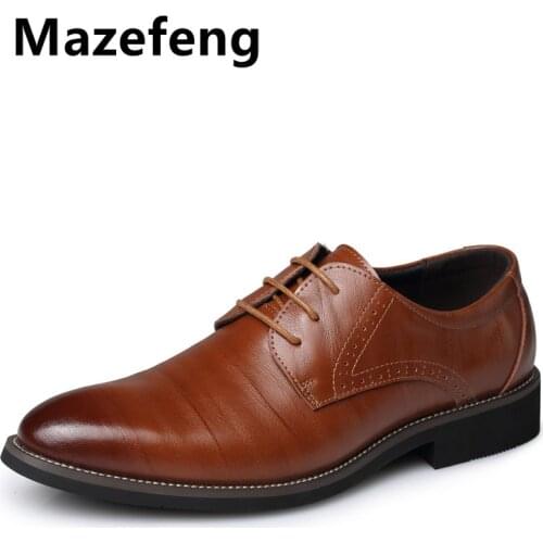 Men Leather Formal Business Shoes Male Office Work Flat Shoes Oxford Breathable Party Wedding Anniversary Shoes Plus Size 48