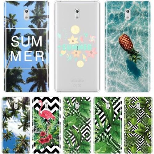 TPU Pineapple Palm Flamingo Summer Flower Green Soft Back Cover For Nokia X6 7 Plus Phone Case Silicone For Nokia 8 6 5 3 2 1