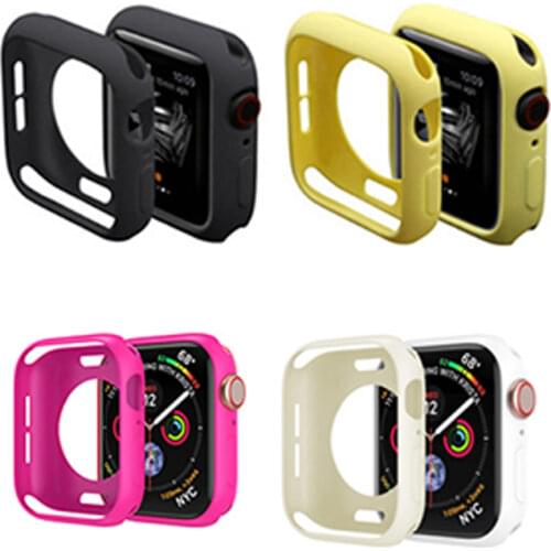 Candy Soft Silicone Case for Apple Watch 3 2 1 42MM 38MM Cover Protection Shell for iWatch 4 5 6 SE 44MM 40MM Watch Bumper black