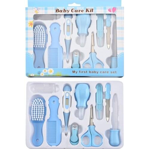 10Pcs/Set Newborn Baby Grooming Kit Nail Clipper Safety Care Set Baby Nail Trimmer Healthcare Kit Health Care Kit Portable