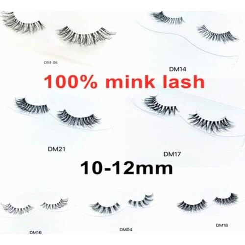One pairs DM Mink Lashes Real Mink Hair Messy Fluffy Lashes Short Soft Natural Eyelashes Mink Eye Lashes Makeup Mink Eyelashes