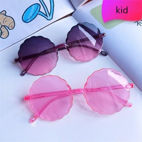 Wholesale kids fashionable sunglasses Frameless flower sunglasses For girl children KS019