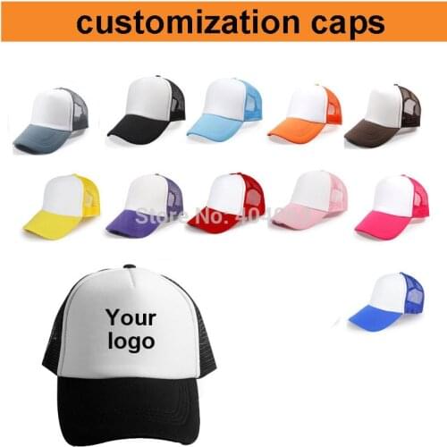Factory wholesale 50pcs!free shipping !adult and kid custom logo cap trucker cap custom,print cap custom,print your logo