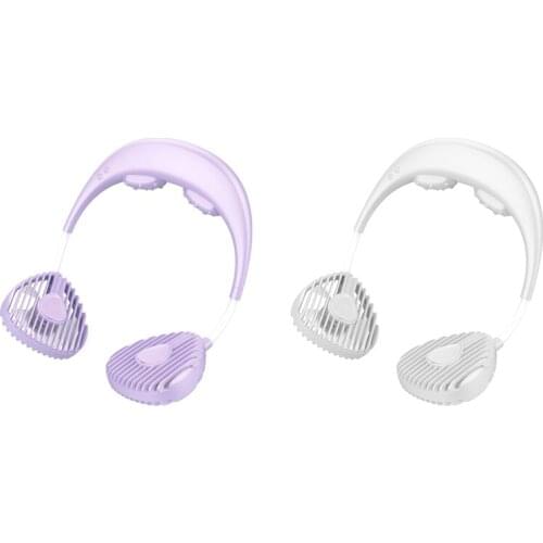 Portable Neck Fan with Massage Mode,USB Rechargeable Neckband Fan,360° Rotating Fan, for Travel Office Outdoor