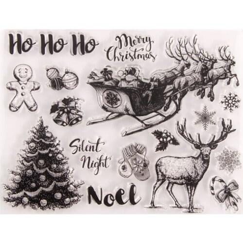 Christmas Tree Transparent Clear Silicone Stamp Seal DIY Scrapbooking Rubber Stamping Coloring Embossing Diary Decor Reusable