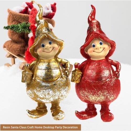 Christmas Ornament Plush Resin Santa Claus Craft Home Desktop Party Decoration Ew Year DIY Santa Claus Pendants Home Decor