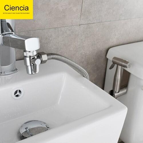 Free shipping SUS304 Stainless Steel Nickle Bathroom Handheld Bidet Shattaf Sprayer with Valve and Hose