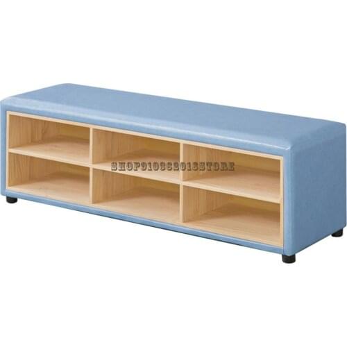 Early Education Center Sofa Stool Parents Rest Area All Solid Wood Shoe Cabinet Dance Room Multi Function Storage Bookcase Shoe