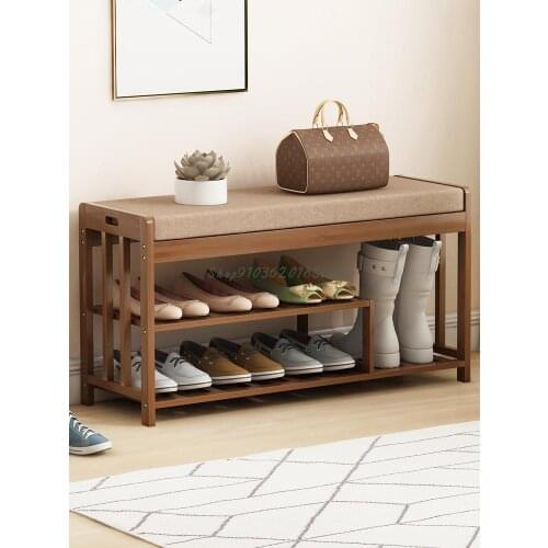 Change Shoes Stool Simple Entrance Dormitory Shoes Shelf Storage Artifact Good Looking Indoor Stairs Solid Wood Corridor Hall