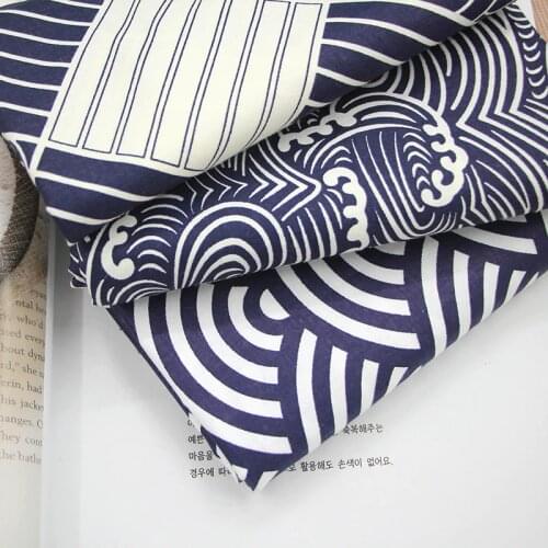 Japanese Wave Print 100% Twill Cotton Fabric Patchwork Tissue DIY Handmade Sewing Craft The Cloth Bedding Home Textiles Material